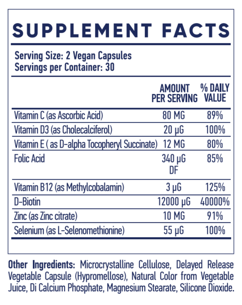 Moérie Ultimate Hair Boost Supplement Facts label